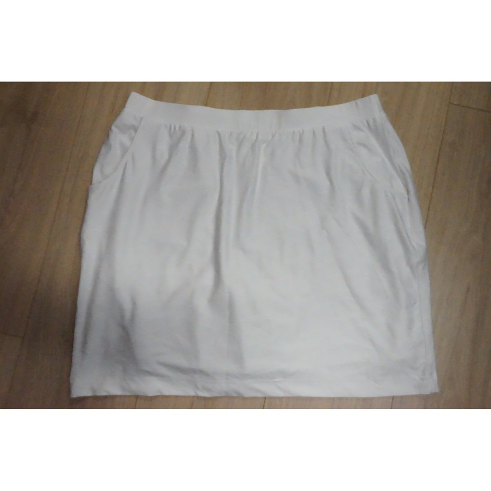 Monterey Club White Golf Skort Womens Large Pull On Athletic Skirt‎ Wave Pattern